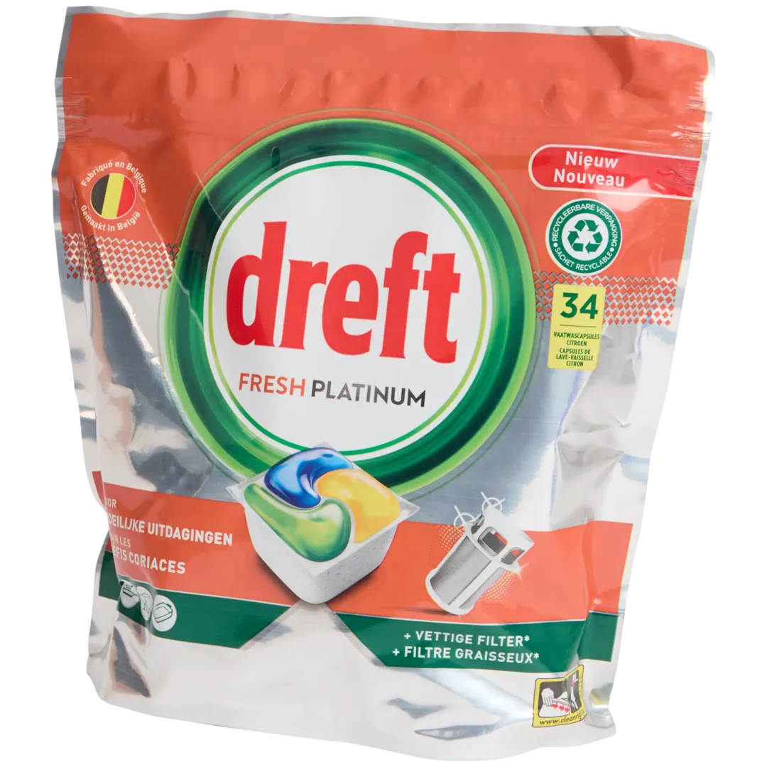Dreft Fresh Platinum vaatwastabletten Original 1