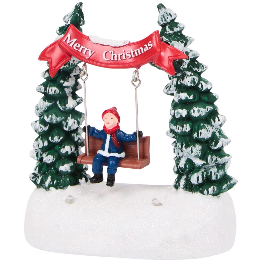 Cadeira de baloiço com cenário de Natal Magic Village 5