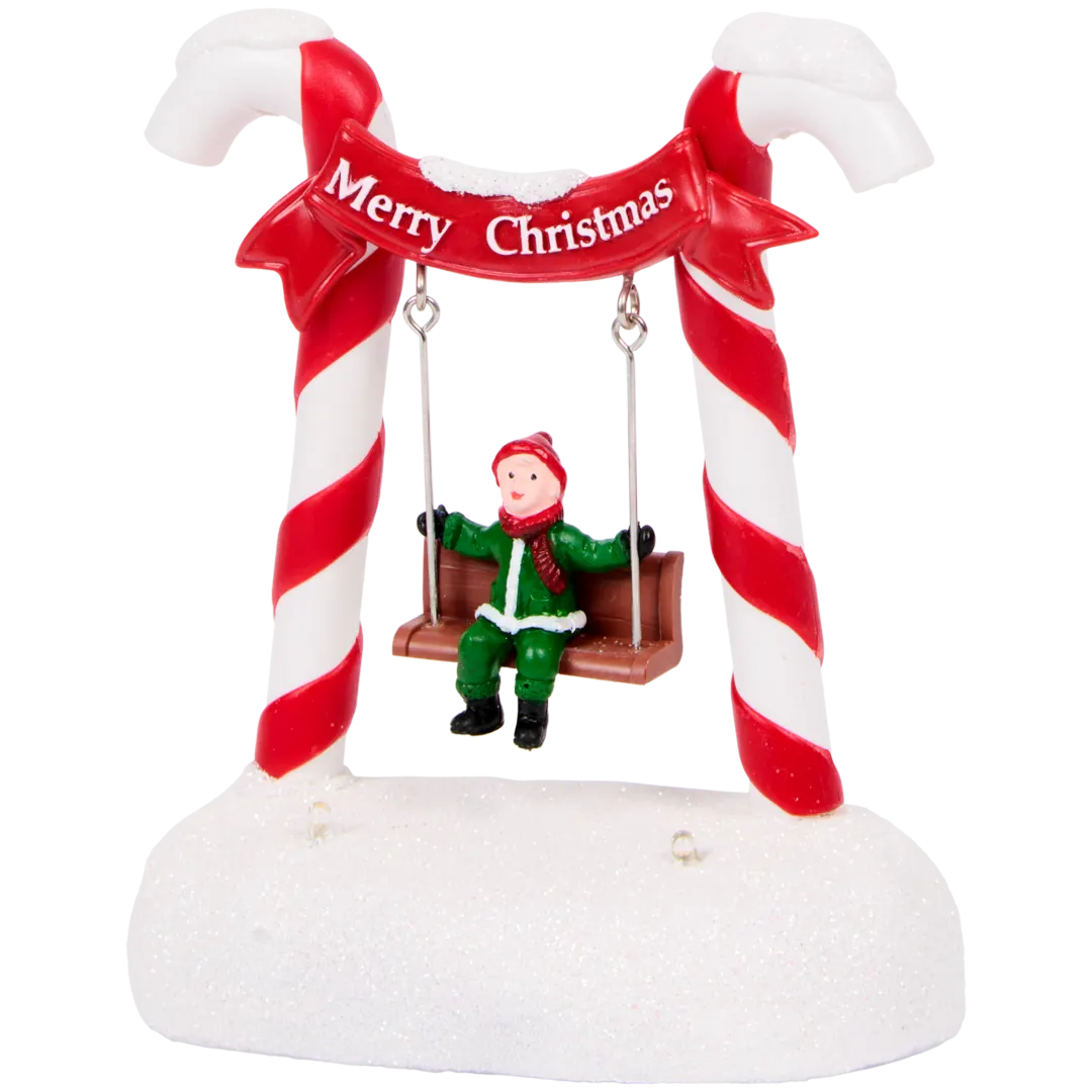 Cadeira de baloiço com cenário de Natal Magic Village 3