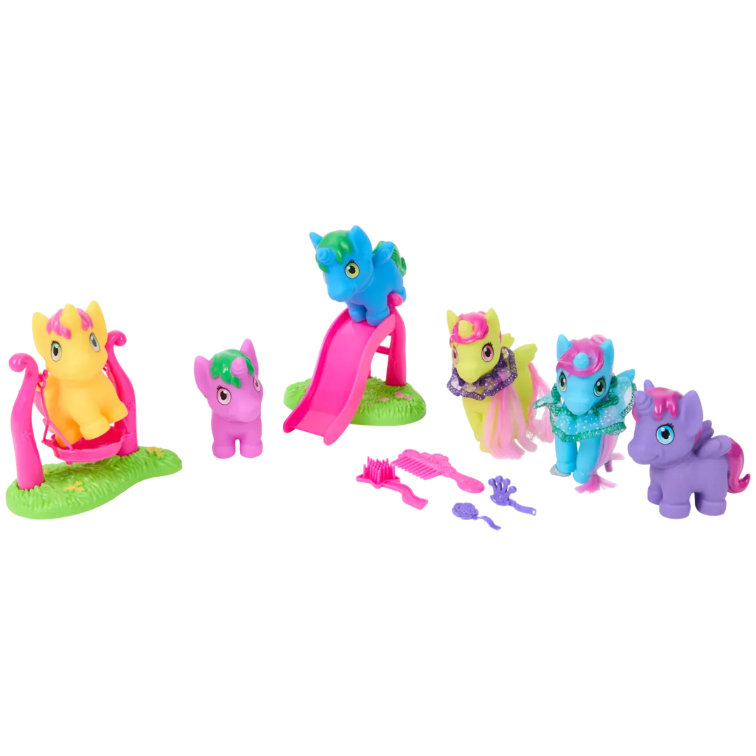 Set Di 3 Unicorni Galupy Con Cristalli Swarovski - Figure Da Collezione Per Bambine, Ali Glitterate - Foto 2