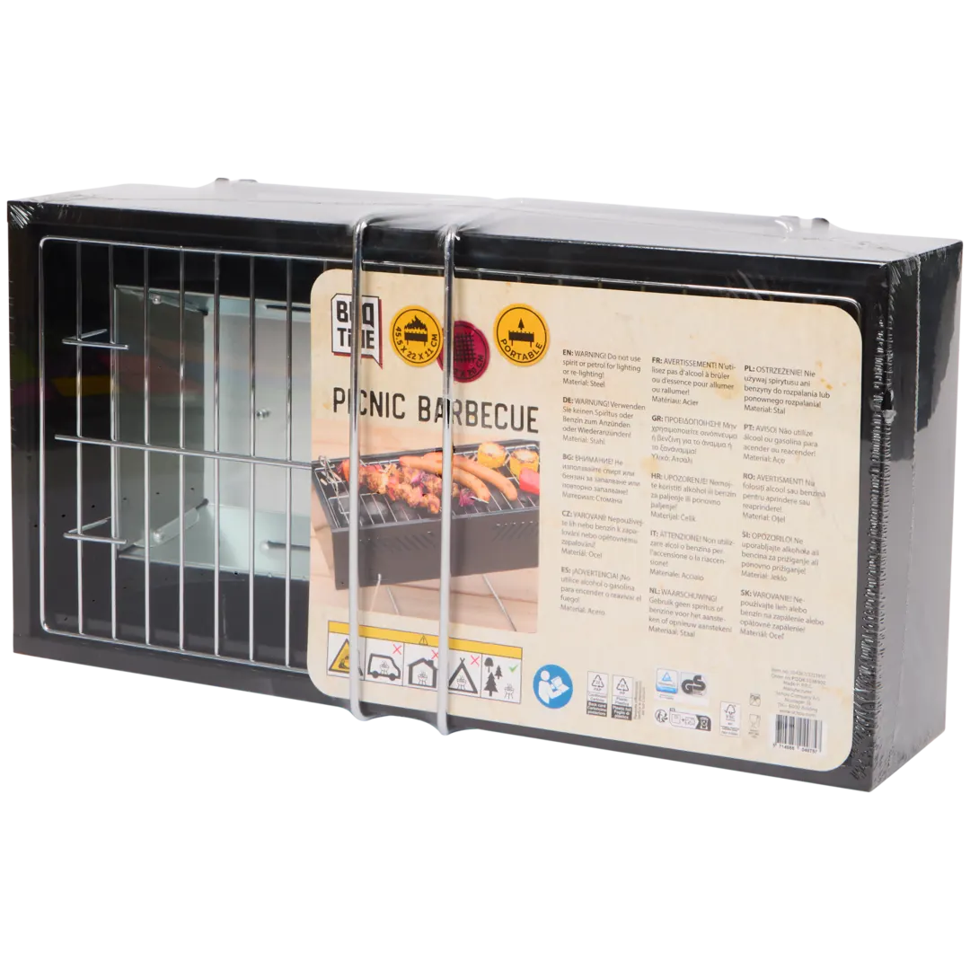 Barbecue Jetable Mustang Mini - Parfait Pour Plage, Camping, Balcon, Avec Charbon Inclus