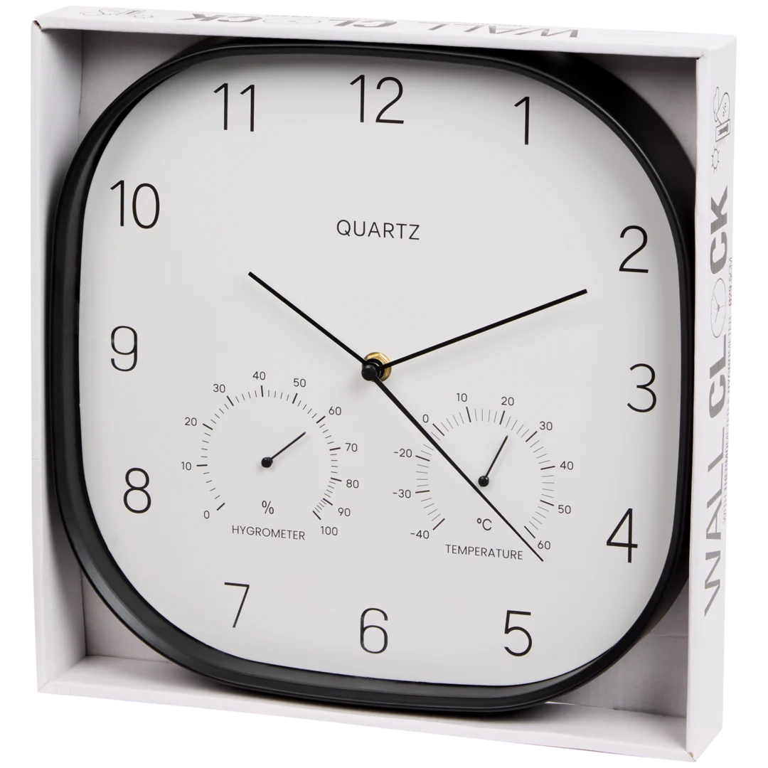 Reloj de pared con termómetro e higrómetro 4