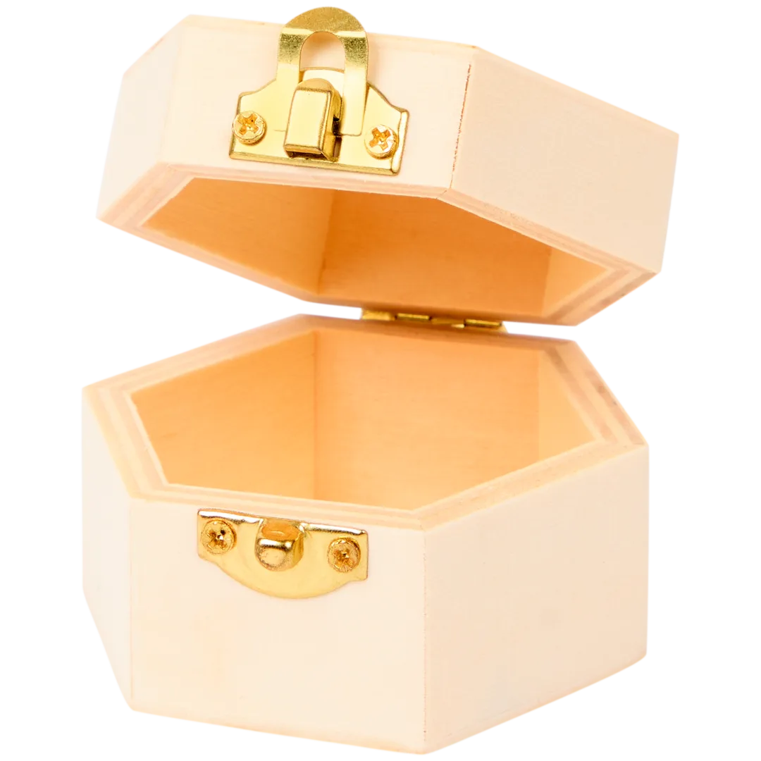 Boîte hexagonale en bois Hobby Flora