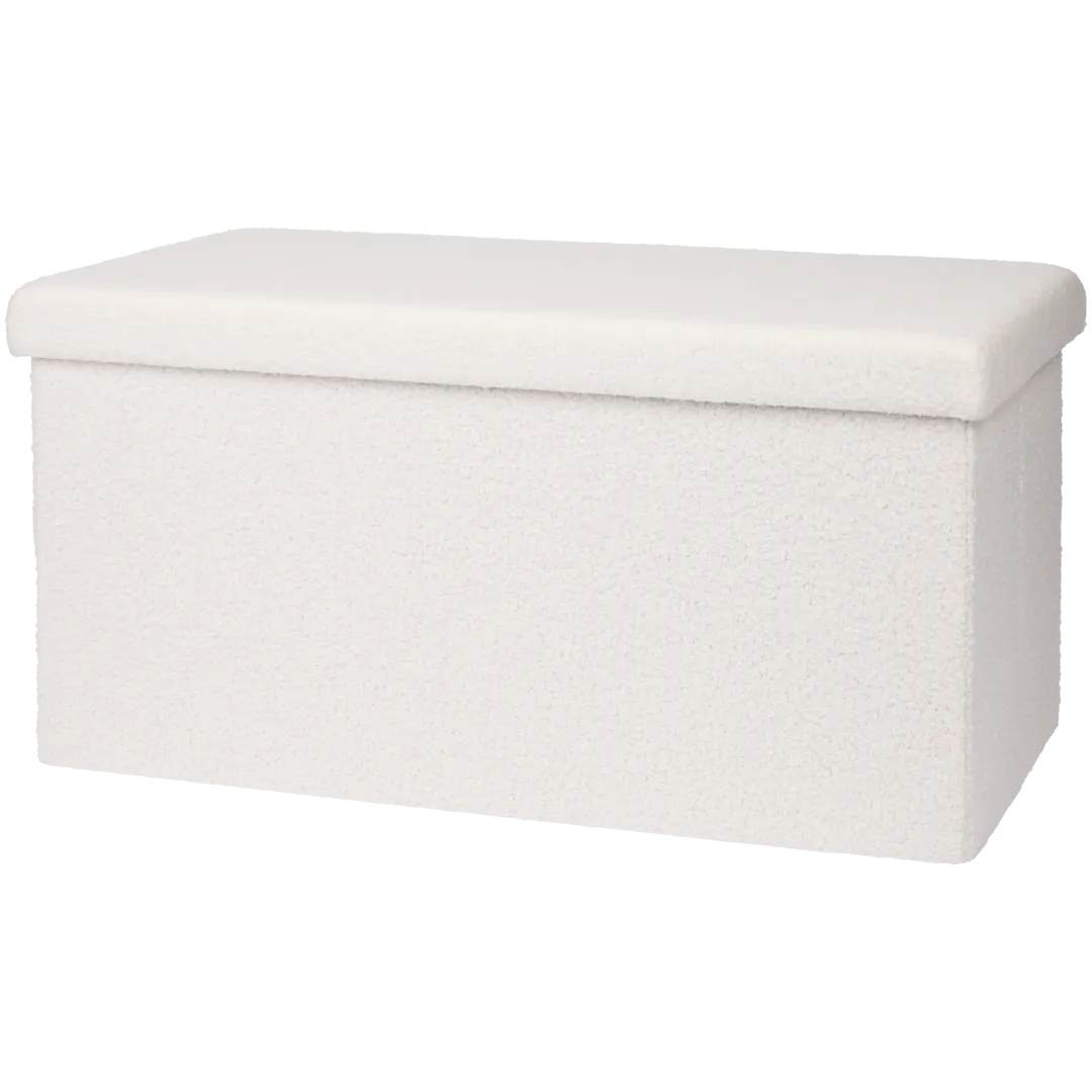 XL Stauraumhocker mit Teddystoff 4