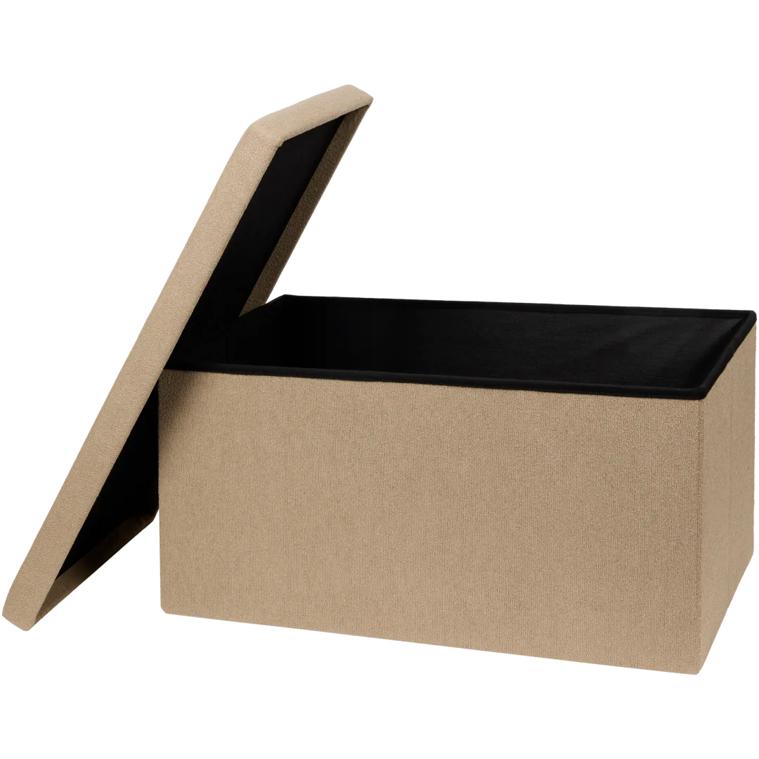XL Stauraumhocker mit Teddystoff 2