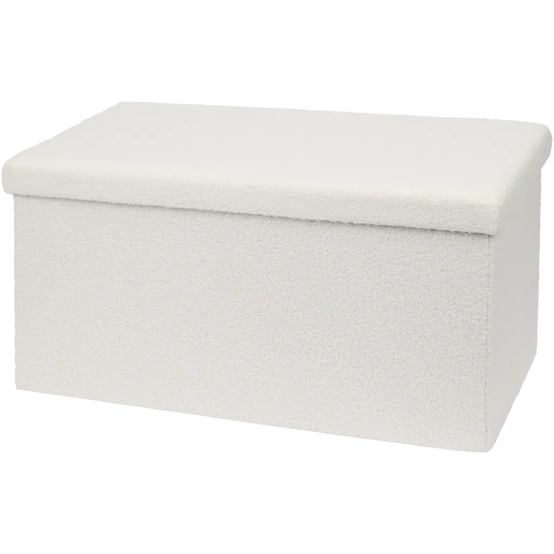 XL Stauraumhocker mit Teddystoff 3