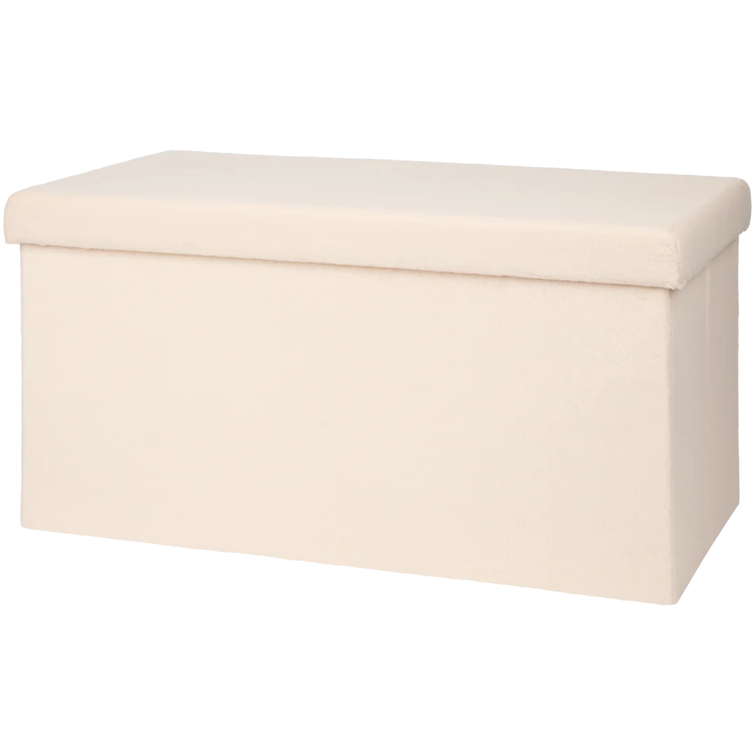 XL Stauraumhocker mit Teddystoff 1