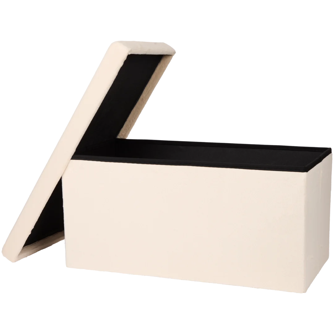 XL Stauraumhocker mit Teddystoff 2