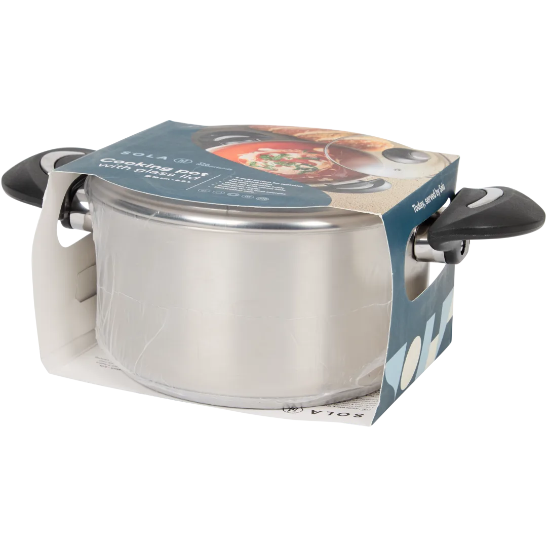 Sola kookpan met glazen deksel