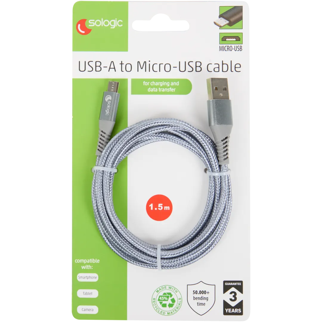 Câble de charge et de transfert de données Sologic Micro-USB