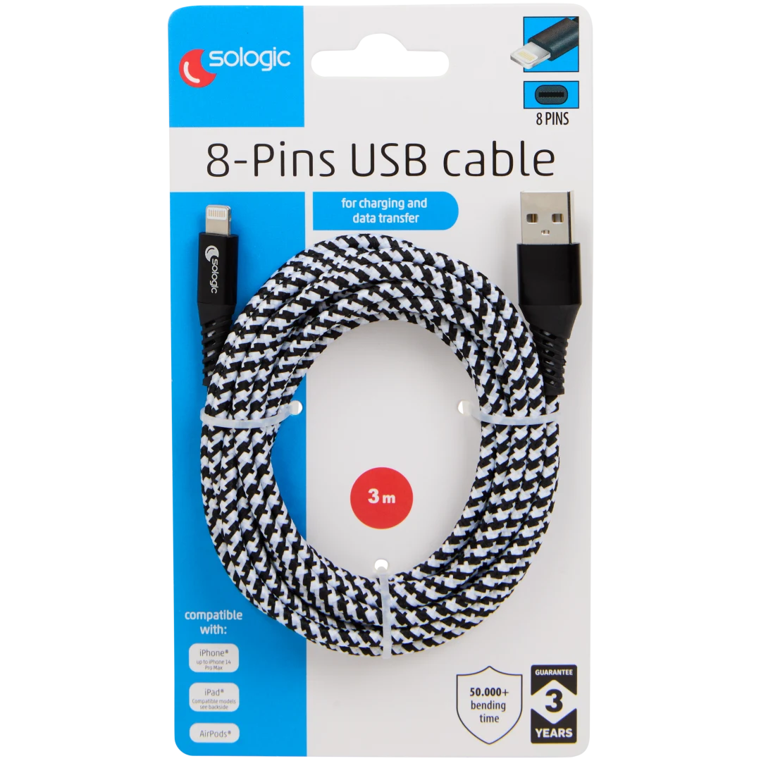 Kabel do ładowania i przesyłania danych Sologic 8-pinowy 5