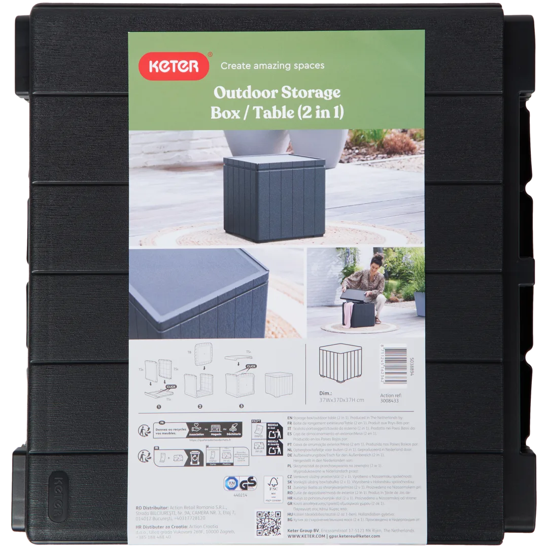 Caja de almacenaje y mesa 2 en 1 Allibert 3