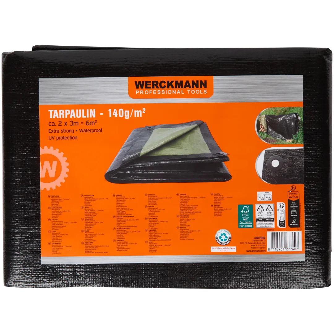 Geko G70722 Telone In Polietilene Super Spesso – 4 X 6 M – Impermeabile – Colore Marrone