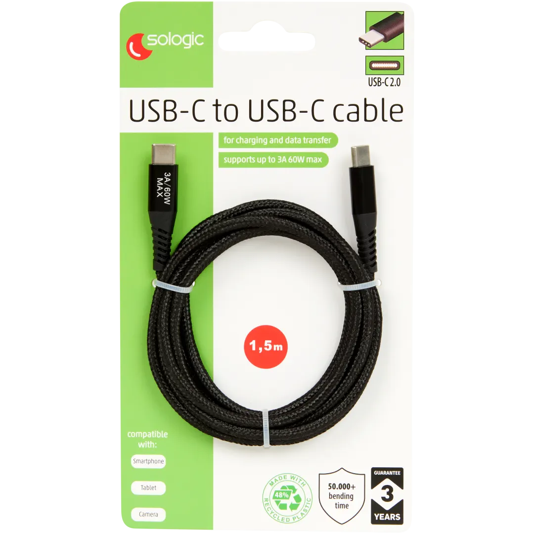 Sologic laad- en datakabel USB-C naar USB-C 6