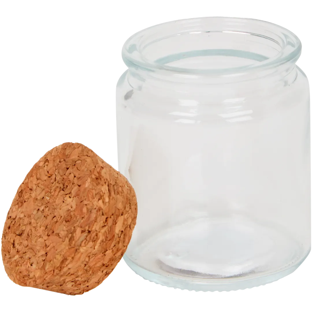 Glazen pot met kurk 2