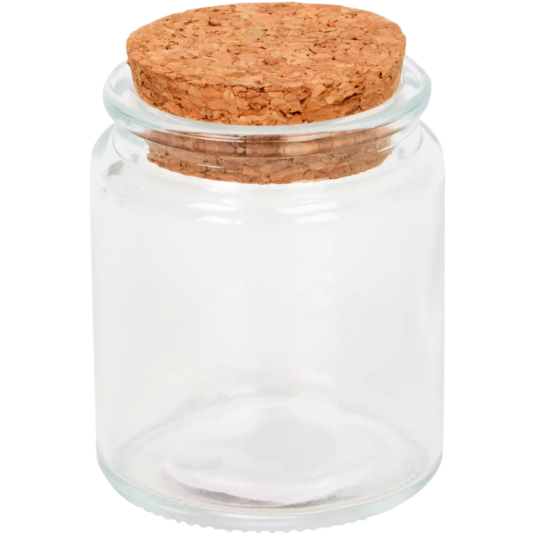 Glazen pot met kurk 1