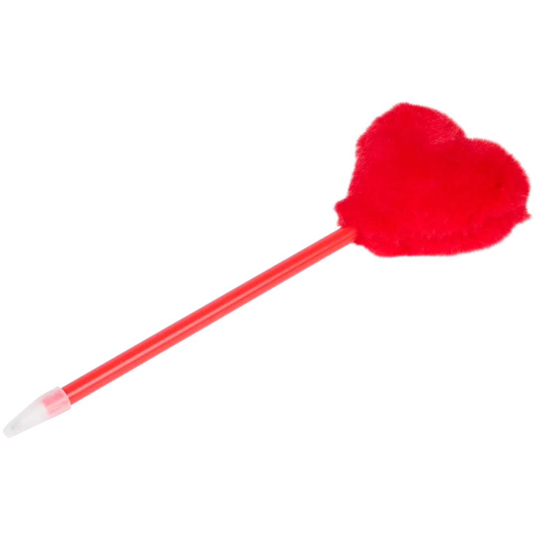 Penna a sfera con pompon a forma di cuore