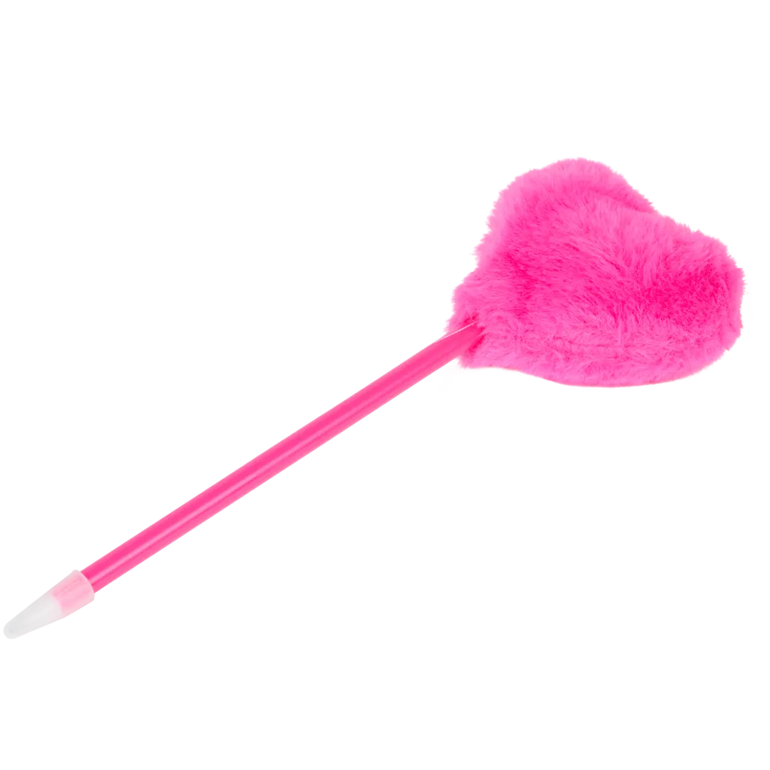 Penna a sfera con pompon a forma di cuore
