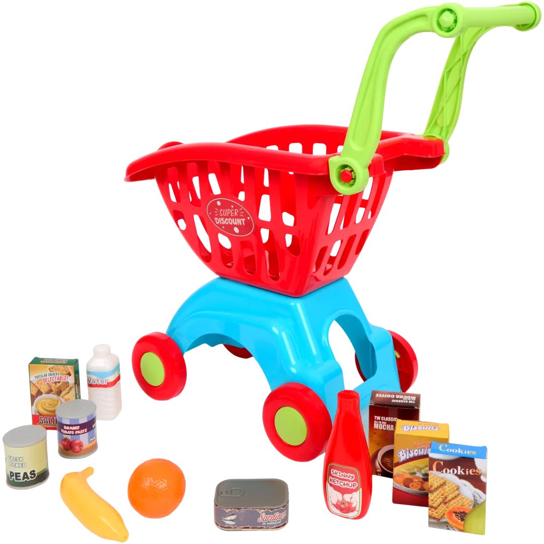 Zabawkowy wózek na zakupy