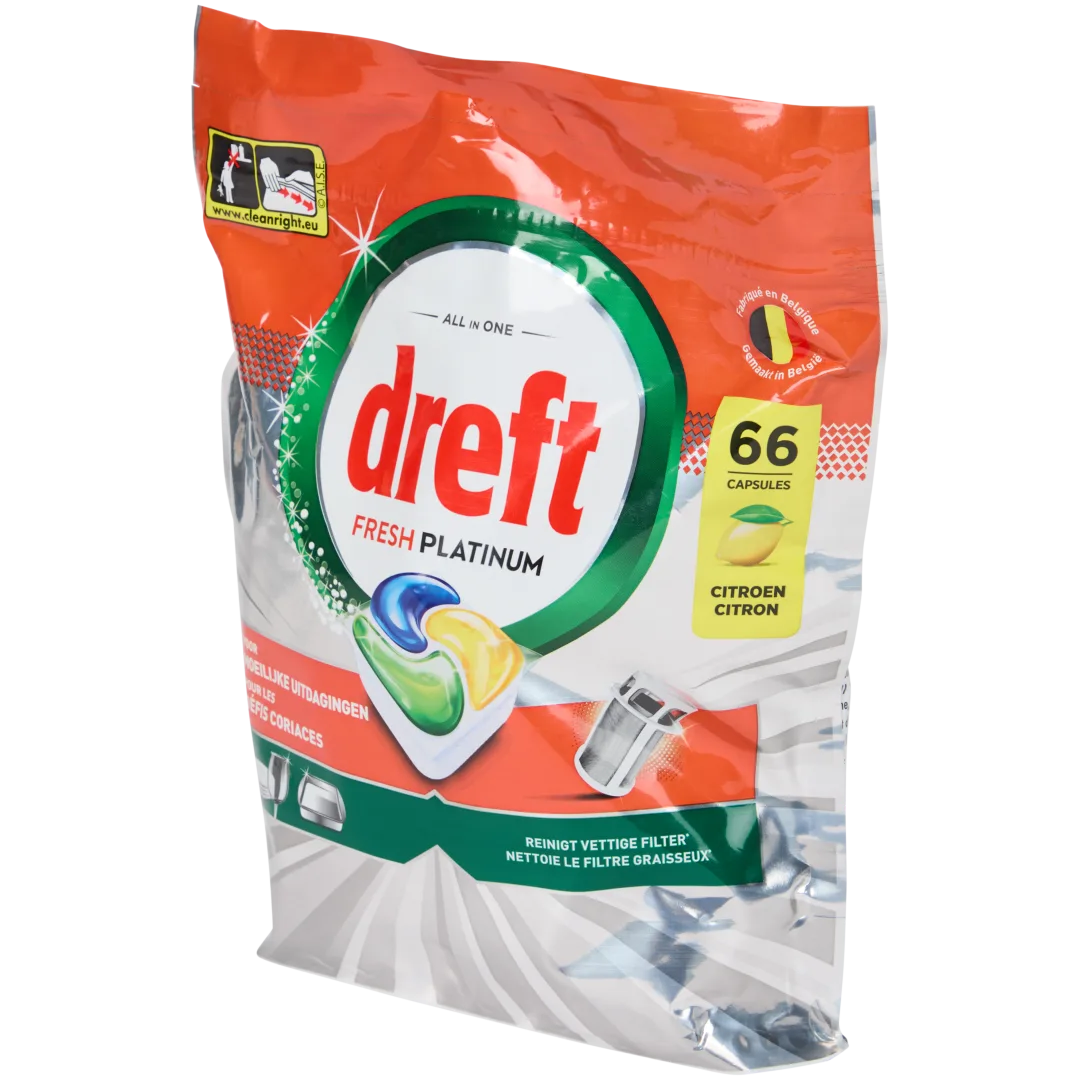 Dreft Fresh Platinum vaatwastabletten Citroen