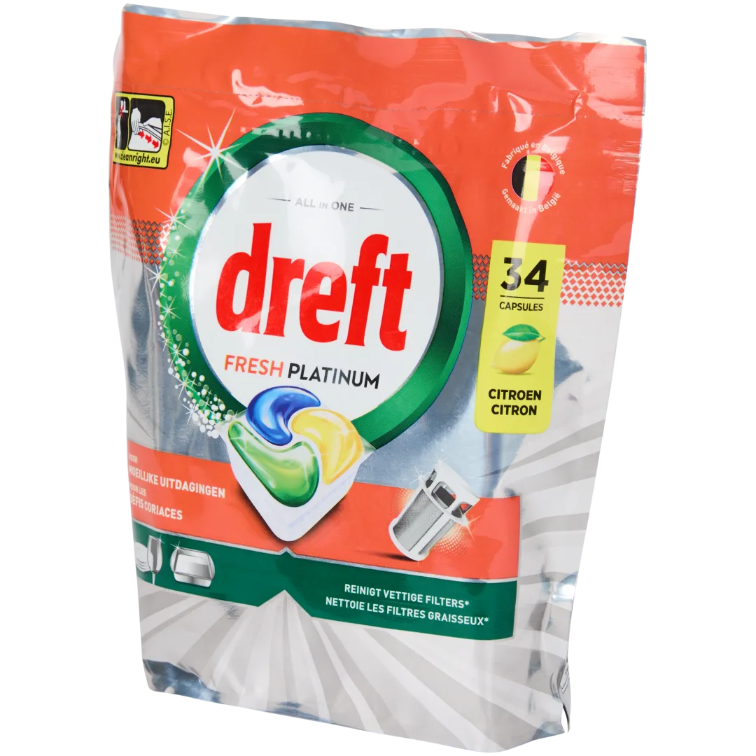 Dreft Fresh Platinum vaatwastabletten Citroen