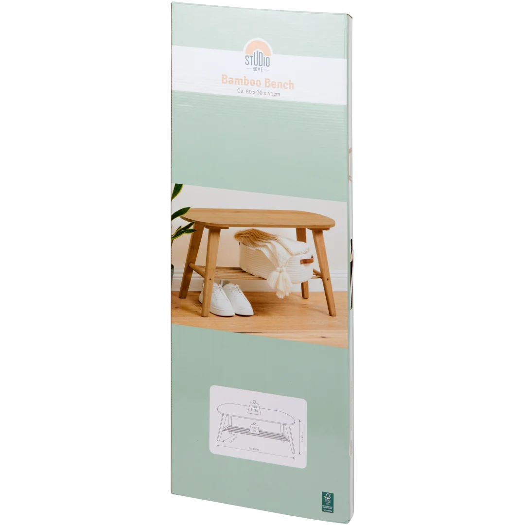 Bambusbank mit Schuhregal