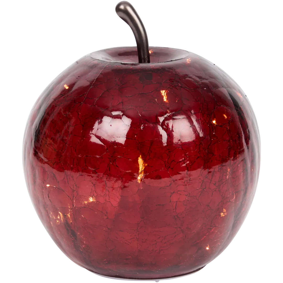 Glazen appel met ledlicht 1