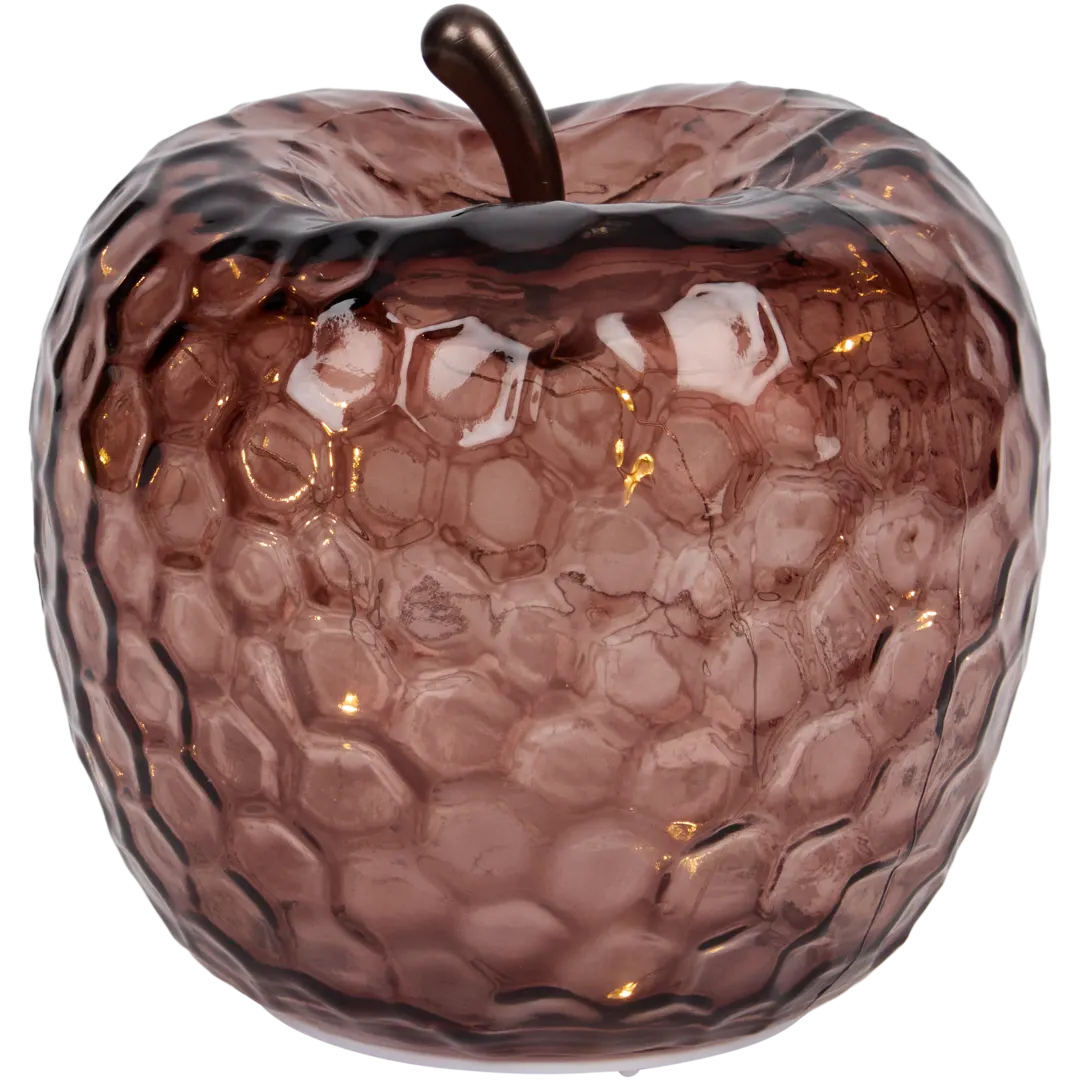 Glazen appel met ledlicht 2