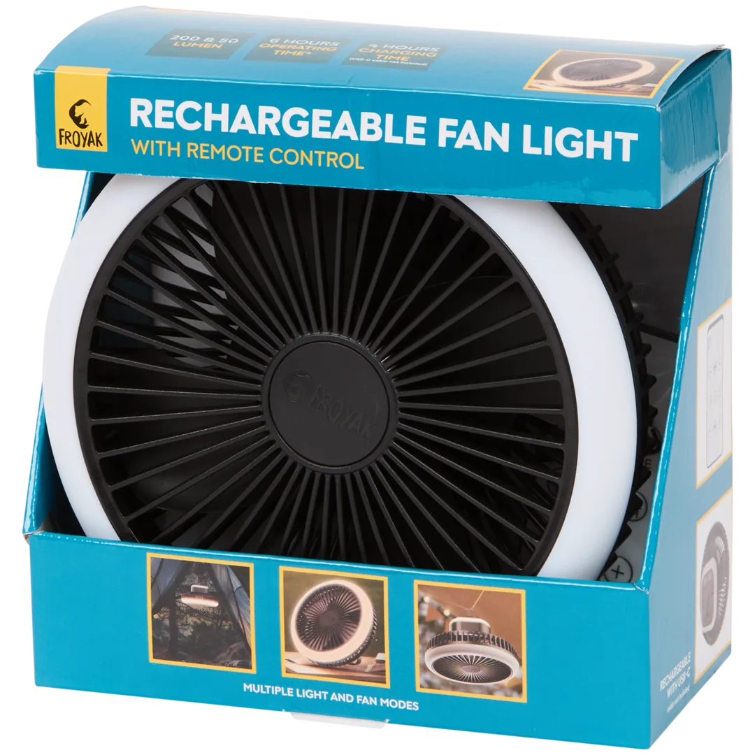 Froyak Akku-Ventilator mit Licht