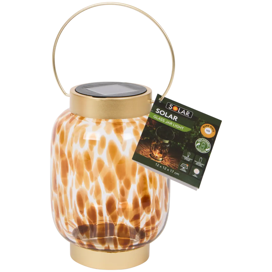 Solar Glaslaterne mit Print
