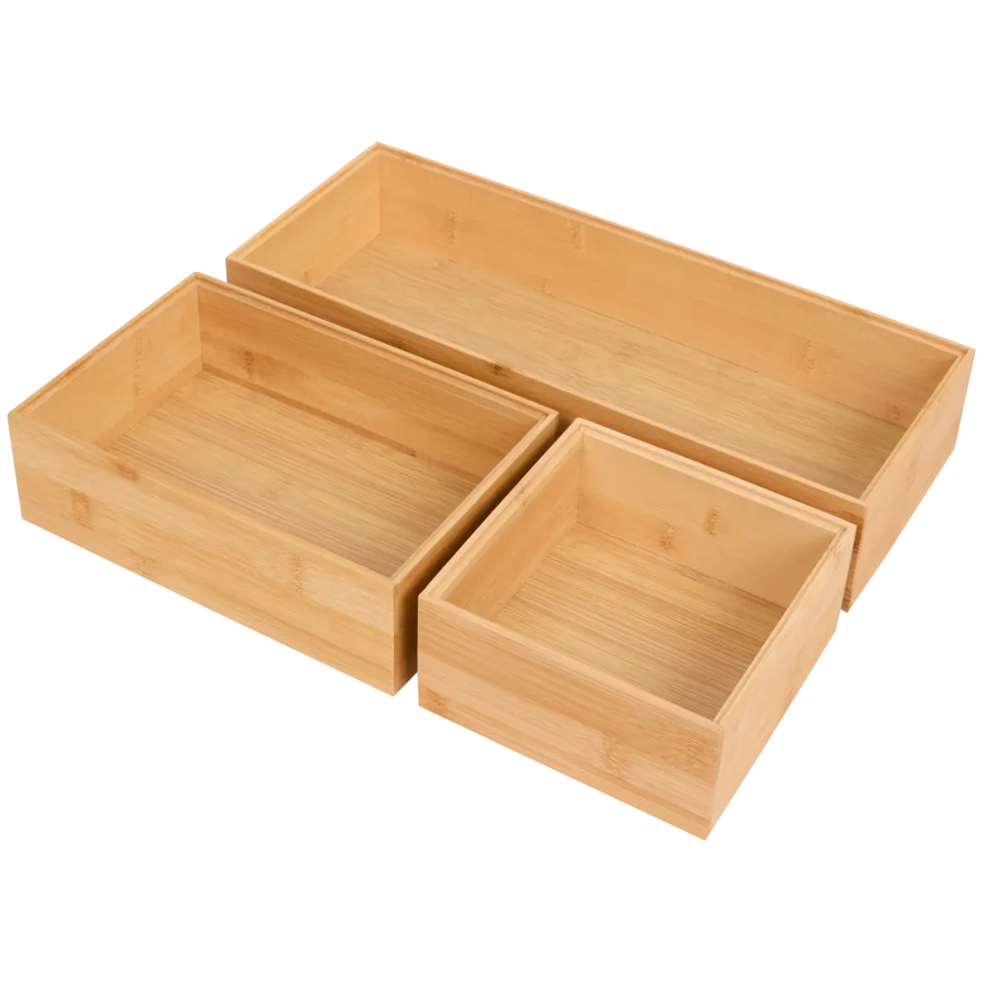 Bamboehouten opbergbakken