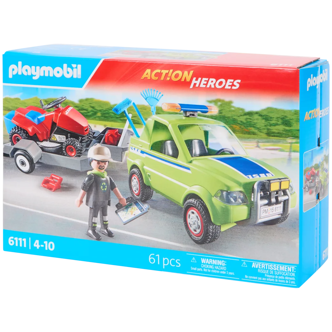 Vozidlo pro údržbu zahrad se sekačkou na trávu Playmobil Action Heroes