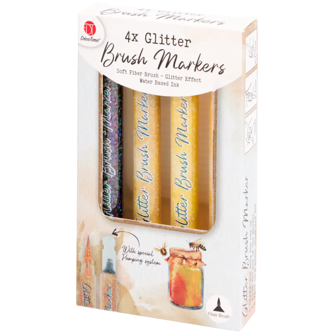 DécoTime glitter penseelmarkers