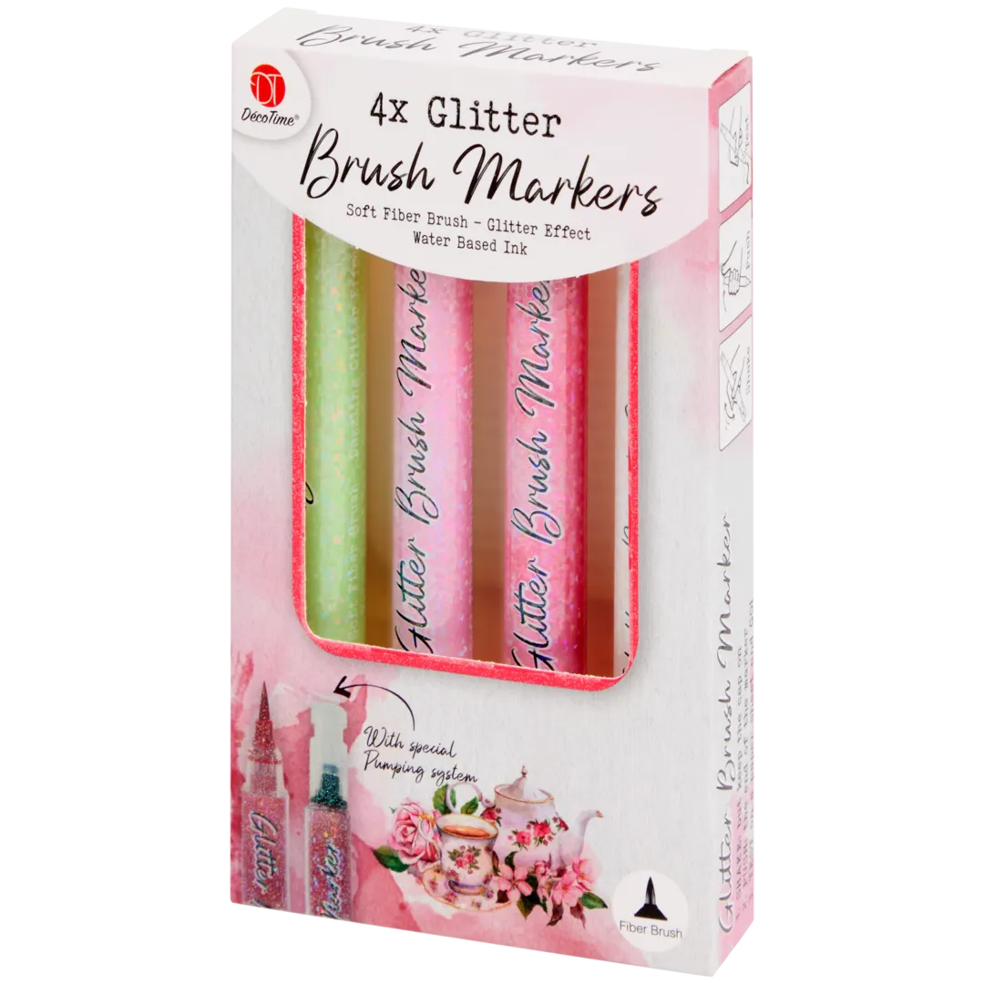 DécoTime glitter penseelmarkers