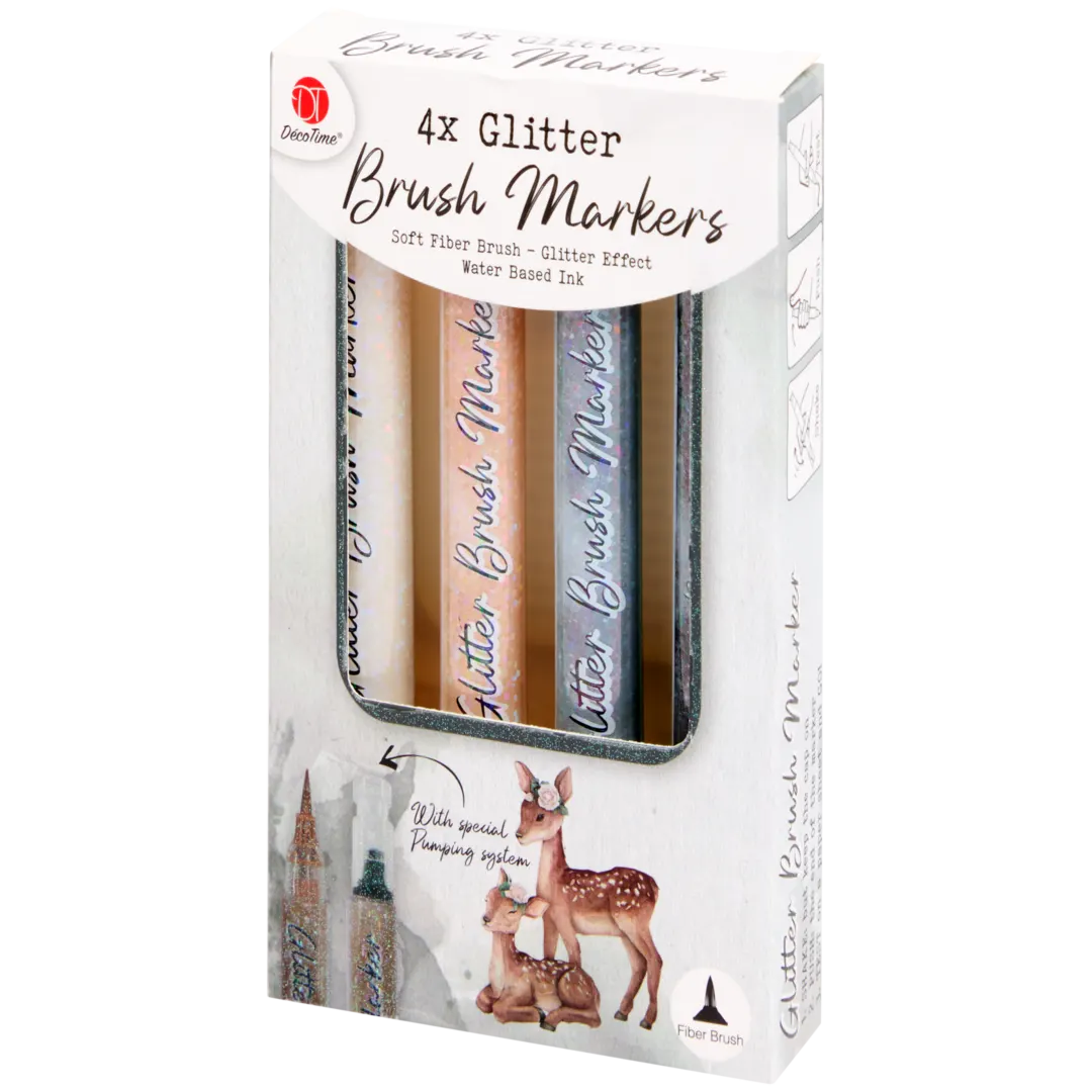 Brokatowe markery pędzelkowe DécoTime 6