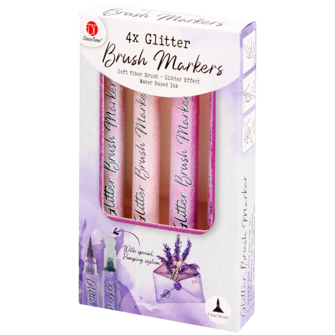 DécoTime glitter penseelmarkers