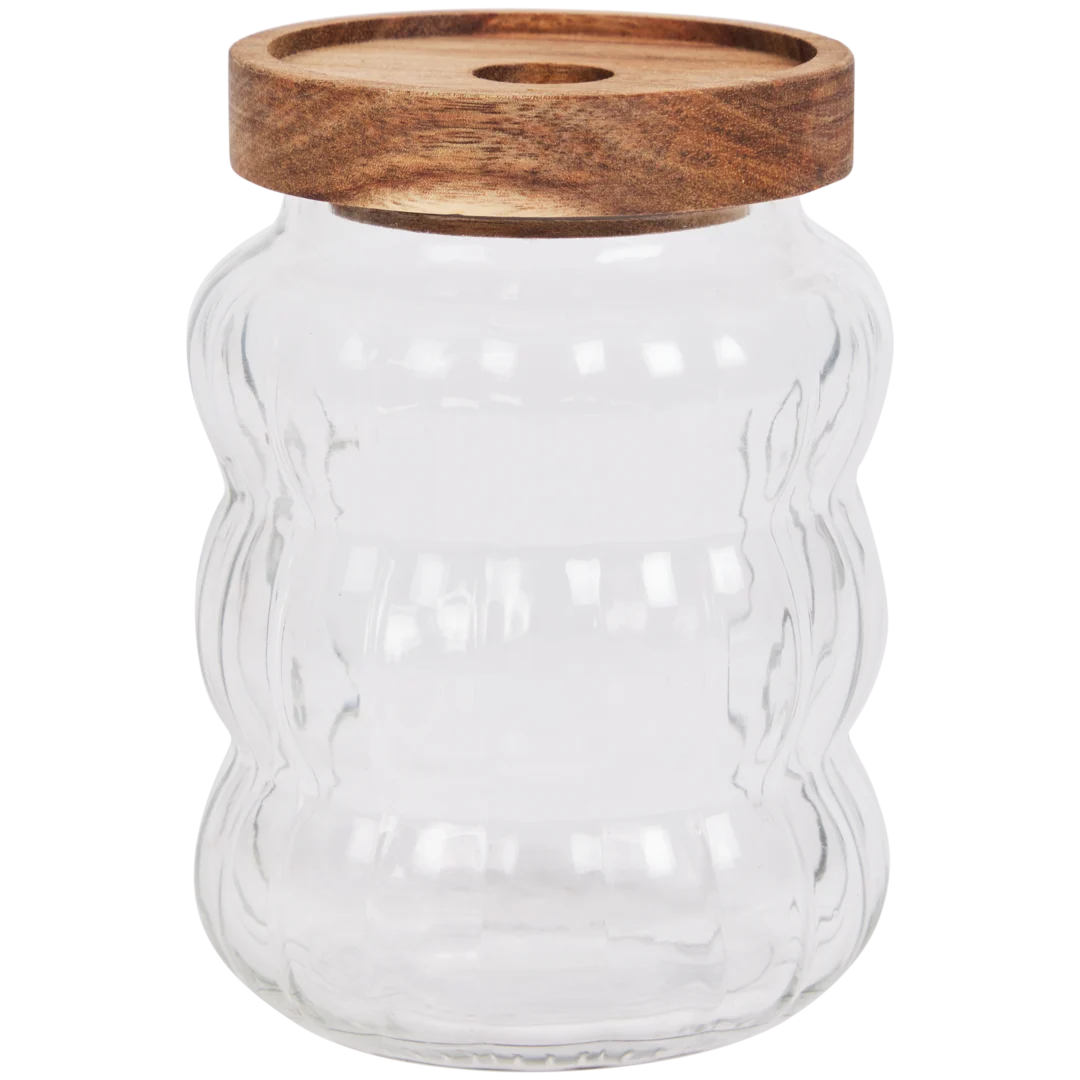 Voorraadpot met houten deksel