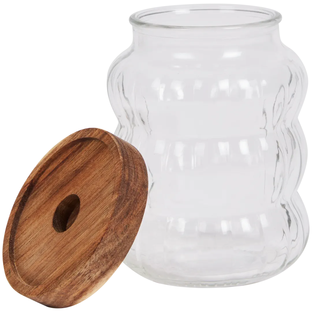 Voorraadpot met houten deksel