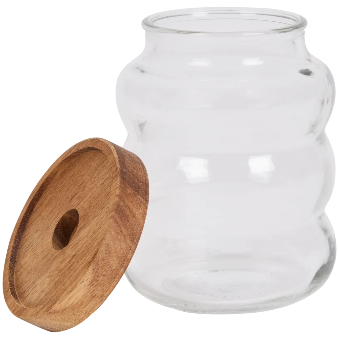 Voorraadpot met houten deksel