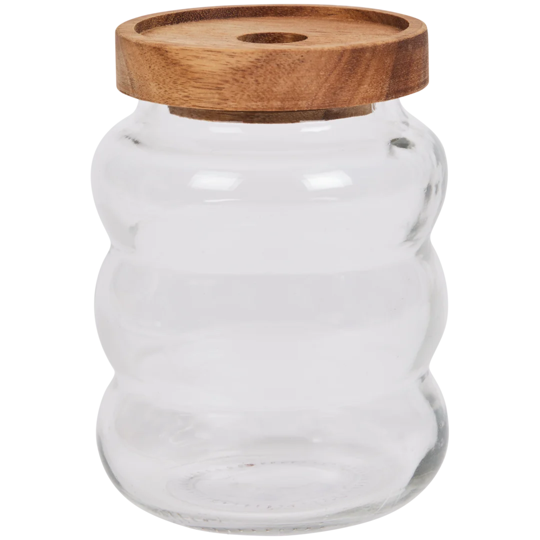 Voorraadpot met houten deksel