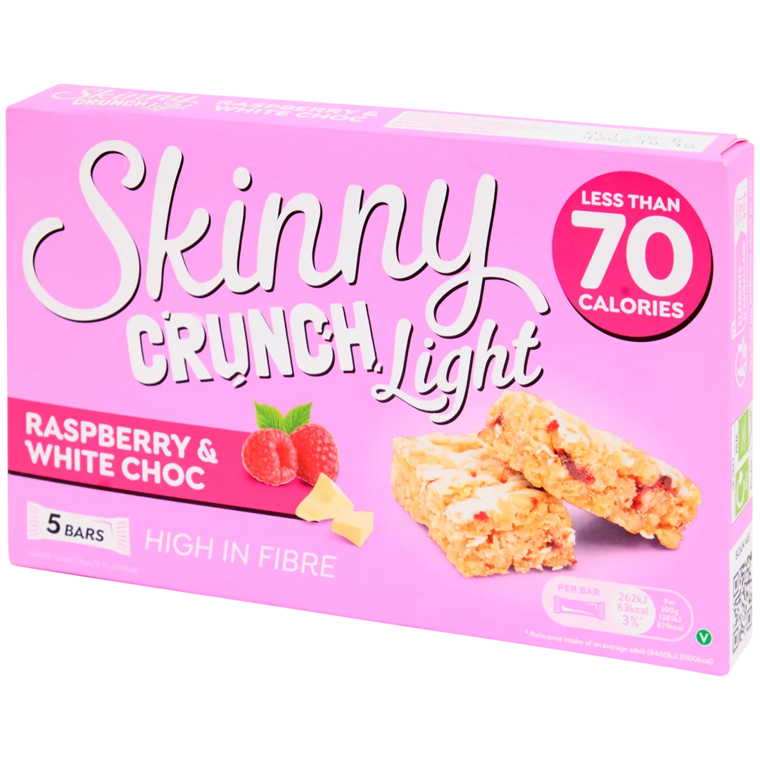 Skinny Bars Light Müsliriegel Himbeere & Weiße Schokolade