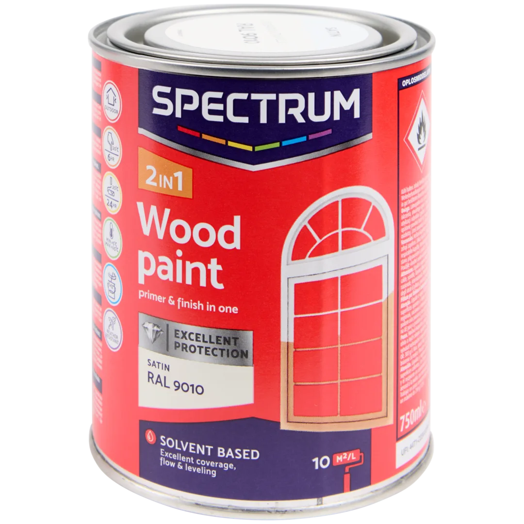 Spectrum 2-in-1 zijdeglans houtlak RAL 9010