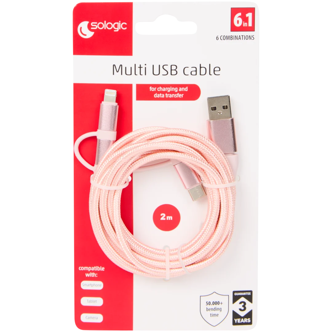 Câble de charge et de données 6-en-1 Sologic