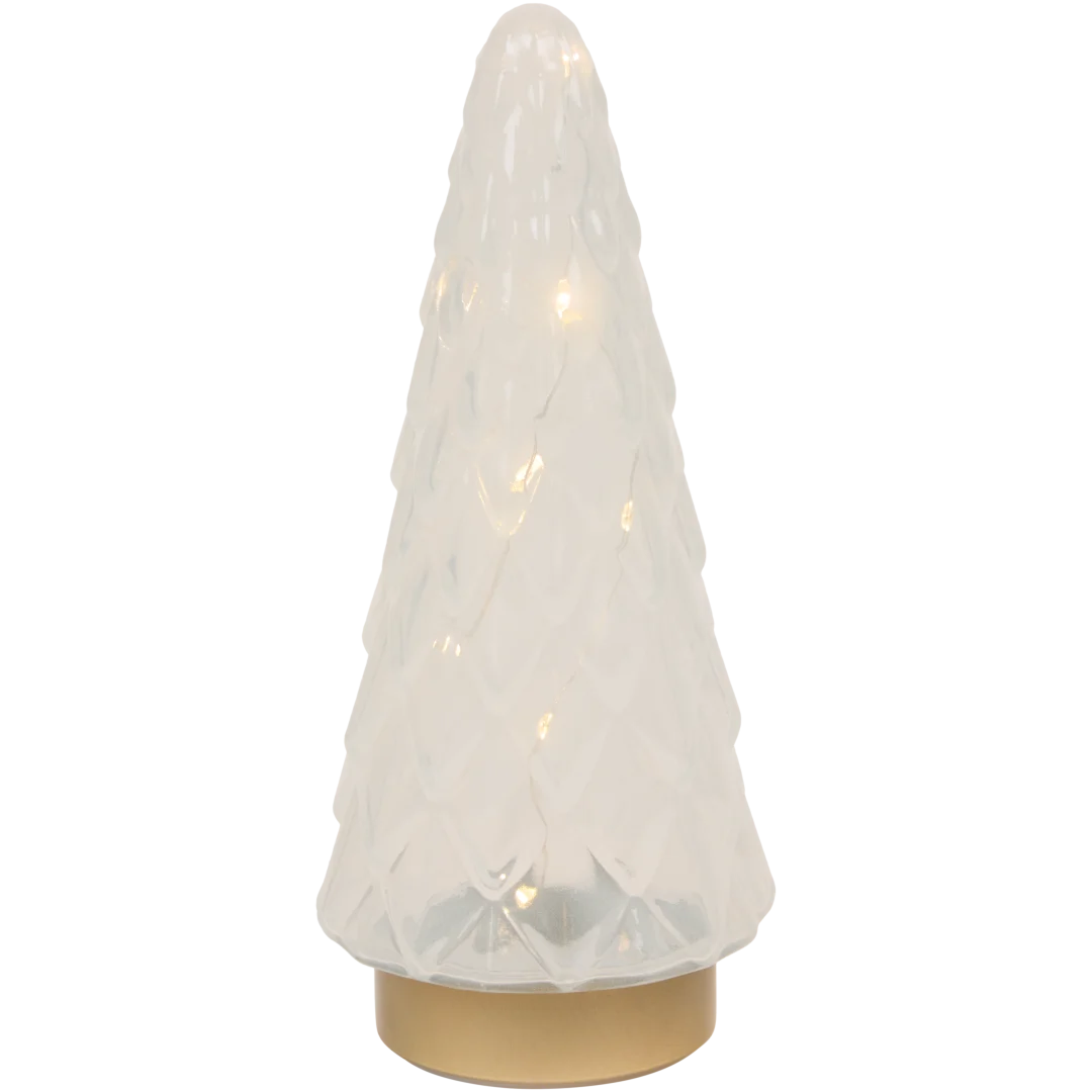 Szklana choinka z oświetleniem