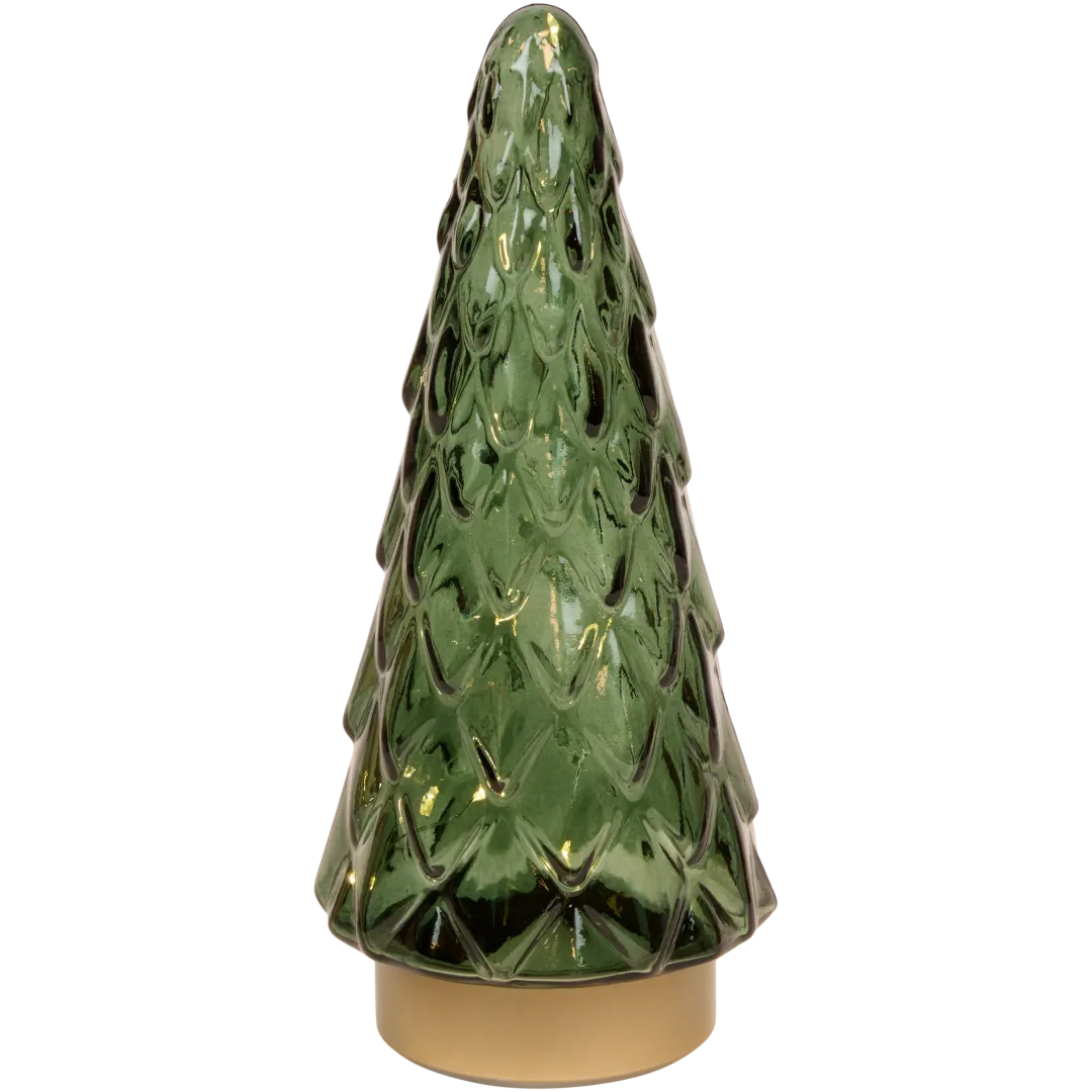 Szklana choinka z oświetleniem