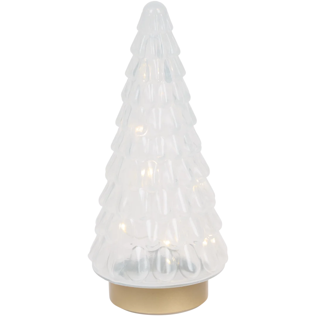 Szklana choinka z oświetleniem