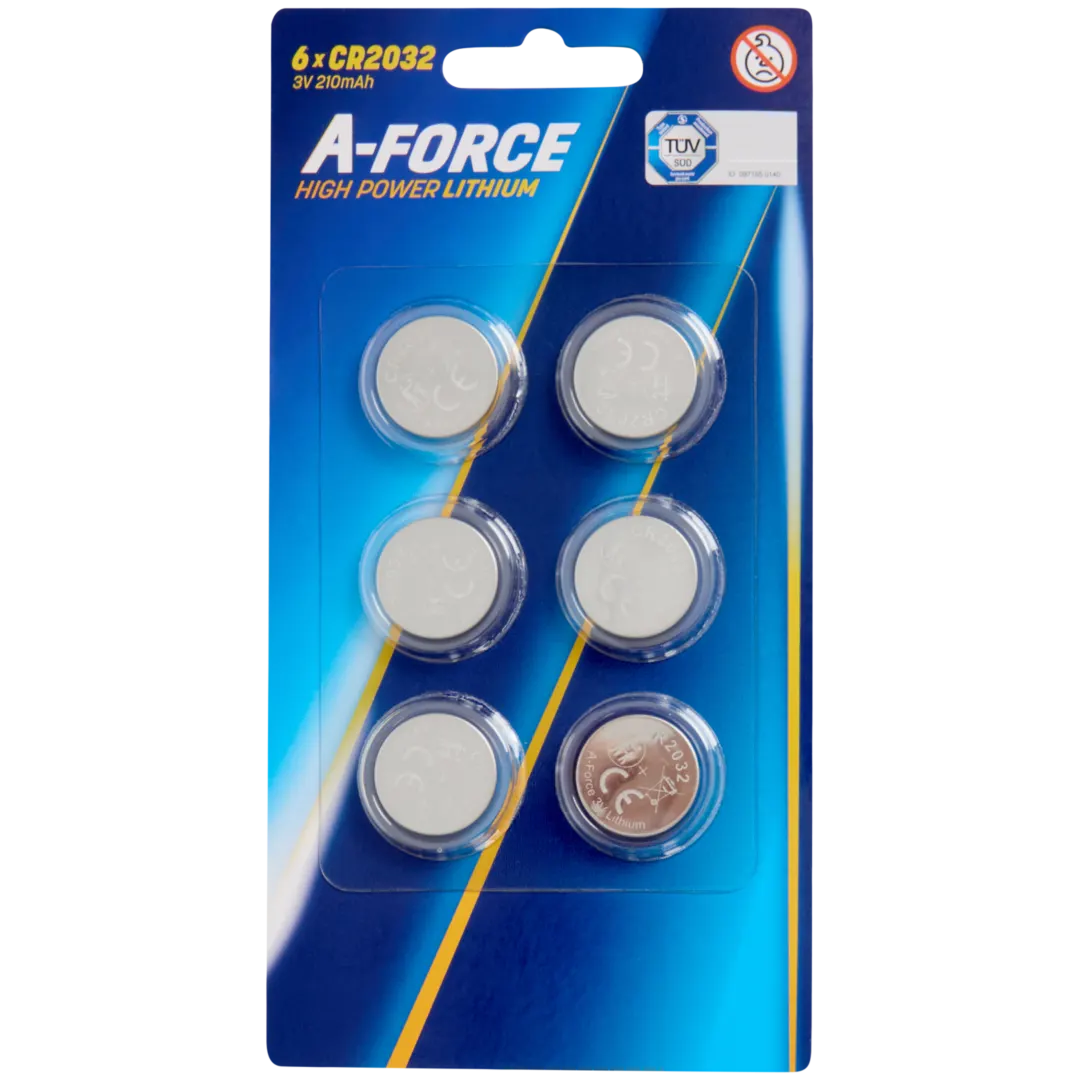 Pilhas tipo botão A-Force CR2032