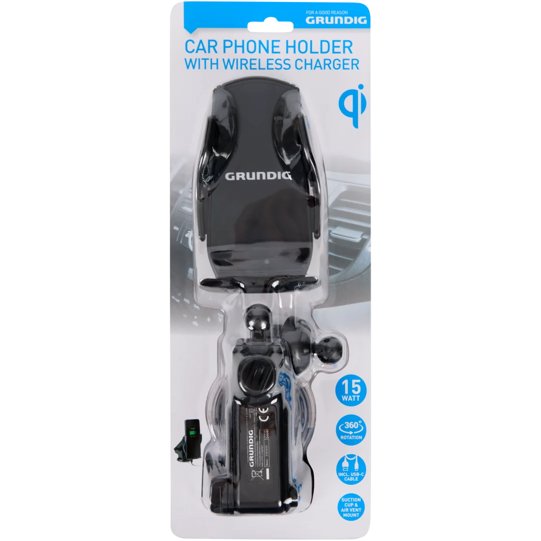 Support de téléphone avec chargeur sans fil Qi Grundig