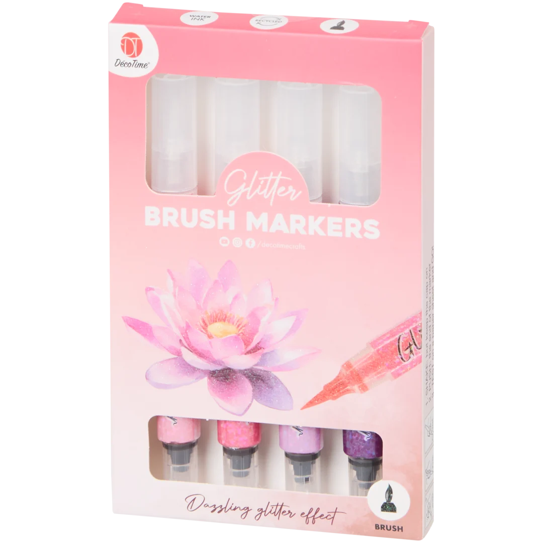 Marqueurs pinceaux pailletés DécoTime