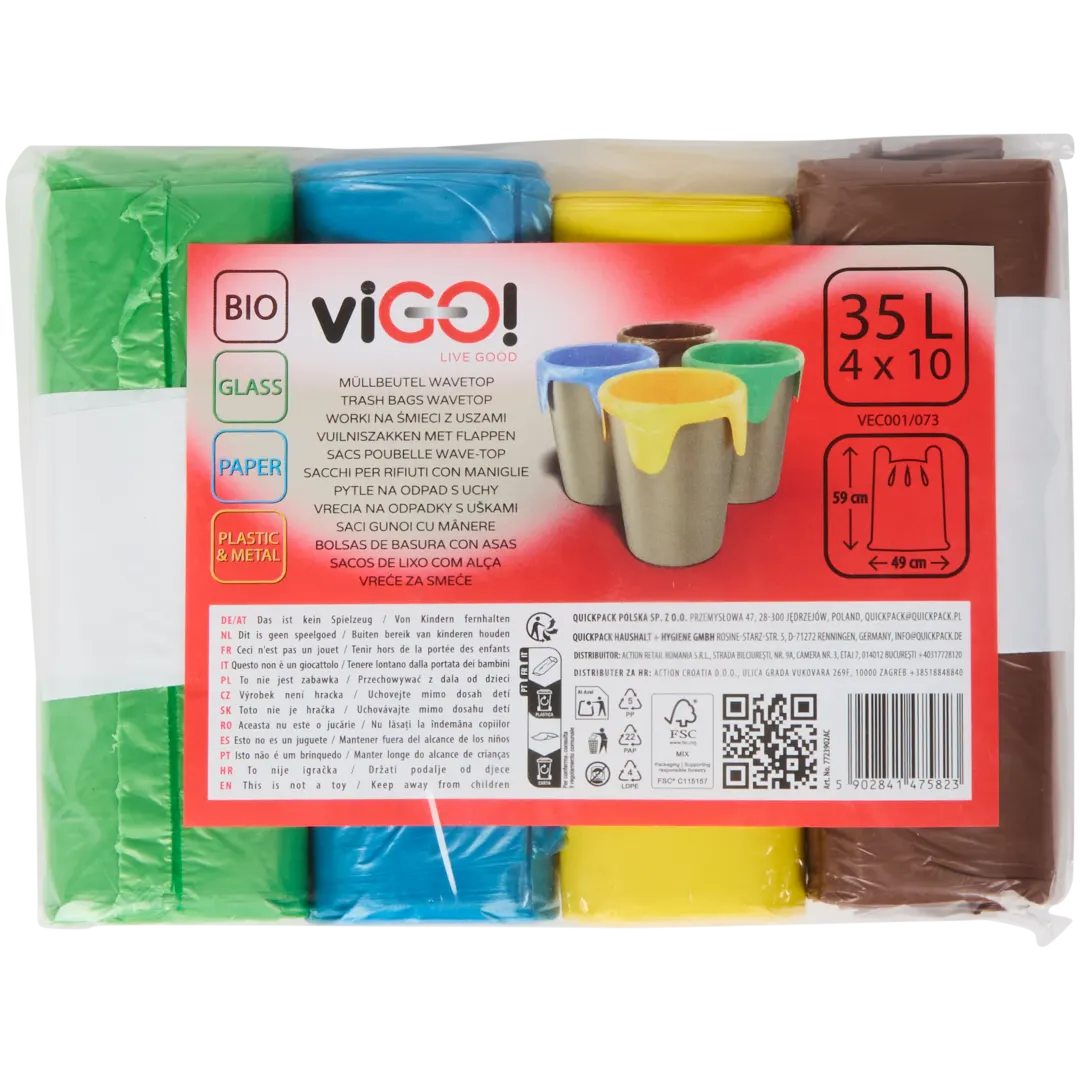 Zestaw worków na śmieci do segregacji odpadów